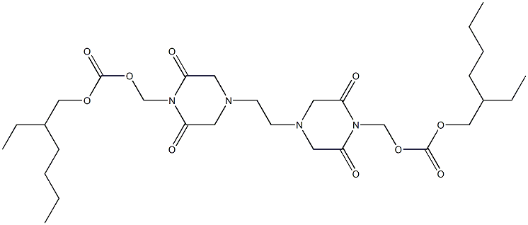 4,4'-Ethylenebis(2,6-dioxopiperazine-1-methanol)bis[(2-ethylhexyloxy)formate] Struktur