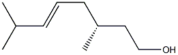 [R,E,(-)]-3,7-ジメチル-5-オクテン-1-オール 化学構造式