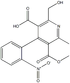 4-(2-Nitrophenyl)-2-methyl-6-hydroxymethyl-3,5-pyridinedicarboxylic acid 3-methyl ester Structure