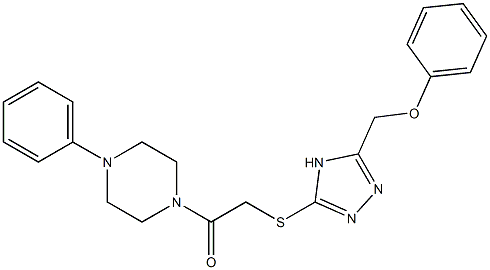2-[[5-(Phenoxymethyl)-4H-1,2,4-triazol-3-yl]thio]-1-(4-phenylpiperazino)ethanone Structure