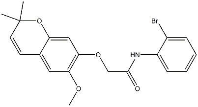 2-[[2,2-Dimethyl-6-methoxy-2H-1-benzopyran-7-yl]oxy]-2'-bromoacetanilide Struktur