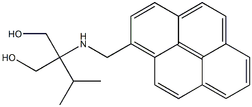 1-[1,1-ビス(ヒドロキシメチル)-2-メチルプロピルアミノメチル]ピレン 化学構造式