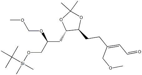 3-Methoxymethyl-5-[(4S,5S)-5-[(2S)-2-methoxymethoxy-3-[dimethyl(tert-butyl)silyloxy]propyl]-2,2-dimethyl-1,3-dioxolan-4-yl]-2-pentenal Structure