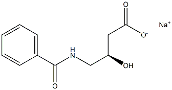 [R,(-)]-4-(Benzoylamino)-3-hydroxybutyric acid sodium salt 结构式