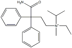 N-(3-Carbamoyl-3,3-diphenylpropyl)-N-isopropyl-N-methylethanaminium,,结构式