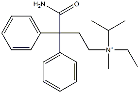 N-(3-カルバモイル-3,3-ジフェニルプロピル)-N-イソプロピル-N-メチルエタンアミニウム 化学構造式