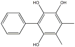 2-フェニル-5,6-ジメチルベンゼン-1,3,4-トリオール 化学構造式
