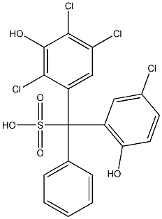 (3-クロロ-6-ヒドロキシフェニル)(2,4,5-トリクロロ-3-ヒドロキシフェニル)フェニルメタンスルホン酸 化学構造式