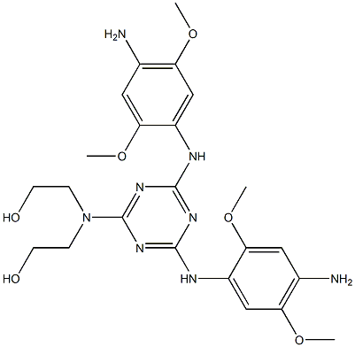 N,N'-Bis(4-amino-2,5-dimethoxyphenyl)-N'',N''-bis(2-hydroxyethyl)-1,3,5-triazine-2,4,6-triamine 结构式