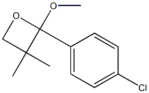 2-(4-クロロフェニル)-2-メトキシ-3,3-ジメチルオキセタン 化学構造式