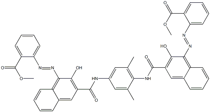 N,N'-(2,6-Dimethyl-1,4-phenylene)bis[4-[[2-(methoxycarbonyl)phenyl]azo]-3-hydroxy-2-naphthalenecarboxamide] Struktur