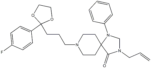 3-Allyl-8-[3-[2-(4-fluorophenyl)-1,3-dioxolan-2-yl]propyl]-1-phenyl-1,3,8-triazaspiro[4.5]decan-4-one Structure