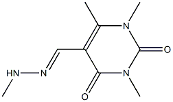 1,3,6-トリメチル-5-[(2-メチルヒドラゾノ)メチル]ピリミジン-2,4(1H,3H)-ジオン 化学構造式
