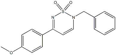 2-ベンジル-5-(4-メトキシフェニル)-2H-1,2,6-チアジアジン1,1-ジオキシド 化学構造式