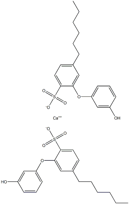 Bis(3'-hydroxy-5-hexyl[oxybisbenzene]-2-sulfonic acid)calcium salt,,结构式
