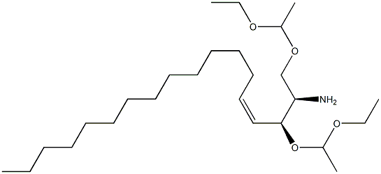 (2R,3S,4Z)-1,3-ビス(1-エトキシエトキシ)-4-オクタデセン-2-アミン 化学構造式