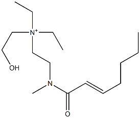 2-[N-Methyl-N-(2-heptenoyl)amino]-N,N-diethyl-N-(2-hydroxyethyl)ethanaminium,,结构式