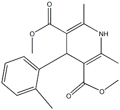 2,6-Dimethyl-4-(2-methylphenyl)-1,4-dihydro-3,5-pyridinedicarboxylic acid dimethyl ester,,结构式