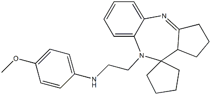 9-[2-(4-Methoxyanilino)ethyl]-1,2,3,9,10,10a-hexahydrospiro[benzo[b]cyclopenta[e][1,4]diazepine-10,1'-cyclopentane] Struktur
