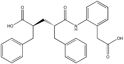 2-[[(2S,4S)-2,4-ジベンジル-4-カルボキシブチリル]アミノ]ベンゼン酢酸 化学構造式