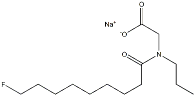 N-(9-Fluorononanoyl)-N-propylglycine sodium salt Struktur