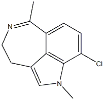 3,4-Dihydro-9-chloro-1,6-dimethyl-1H-azepino[5,4,3-cd]indole,,结构式