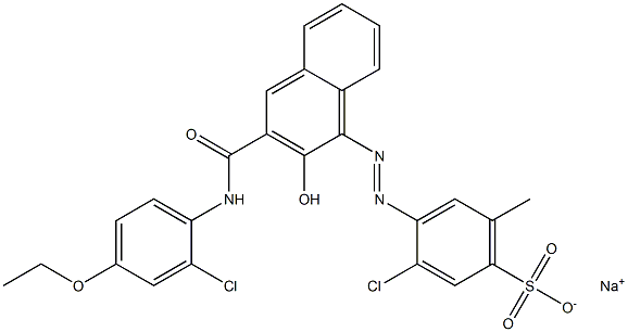 3-Chloro-6-methyl-4-[[3-[[(2-chloro-4-ethoxyphenyl)amino]carbonyl]-2-hydroxy-1-naphtyl]azo]benzenesulfonic acid sodium salt Structure