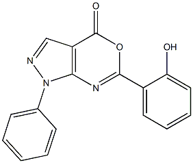 1-Phenyl-6-(2-hydroxyphenyl)pyrazolo[3,4-d][1,3]oxazin-4(1H)-one Structure