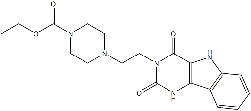 4-[2-[(2,3,4,5-Tetrahydro-2,4-dioxo-1H-pyrimido[5,4-b]indol)-3-yl]ethyl]piperazine-1-carboxylic acid ethyl ester Structure
