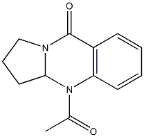 1,2,3,3a-Tetrahydro-4-acetylpyrrolo[2,1-b]quinazolin-9(4H)-one Struktur