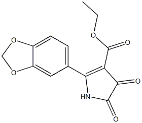 4,5-Dihydro-2-(3,4-methylenedioxyphenyl)-4,5-dioxo-1H-pyrrole-3-carboxylic acid ethyl ester Structure