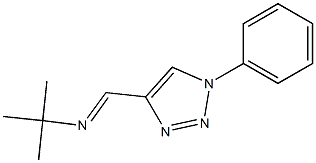 1-フェニル-4-[(tert-ブチルイミノ)メチル]-1H-1,2,3-トリアゾール 化学構造式