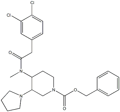 3-(1-Pyrrolidinyl)-4-[[2-(3,4-dichlorophenyl)-1-oxoethyl](methyl)amino]piperidine-1-carboxylic acid benzyl ester 结构式