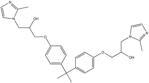 Bisphenol A bis[3-(2-methylimidazolyl)-2-hydroxypropyl] ether 结构式