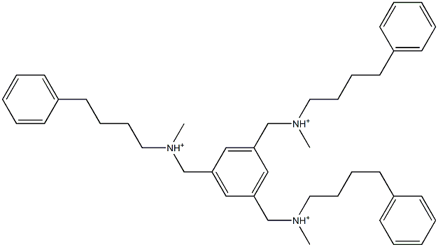 1,3,5-Benzenetriyltris[N-methyl-N-(4-phenylbutyl)methanaminium] Struktur
