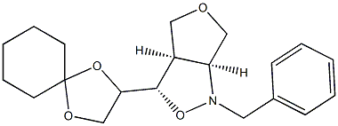 [3S,3aR,6aS]-3-[(R)-1,4-Dioxaspiro[4.5]decan-2-yl]tetrahydro-1-benzyl-1H,4H-furo[3,4-c]isoxazole Structure