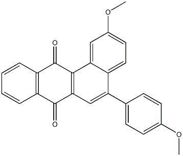2-メトキシ-5-(4-メトキシフェニル)ベンゾ[a]アントラセン-7,12-ジオン 化学構造式