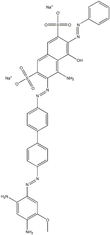 4-Amino-3-[[4'-[(2,4-diamino-5-methoxyphenyl)azo]-1,1'-biphenyl-4-yl]azo]-5-hydroxy-6-(phenylazo)naphthalene-2,7-disulfonic acid disodium salt,,结构式