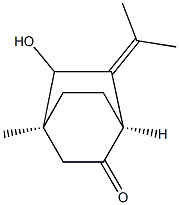 (1S,4S)-5-Hydroxy-4-methyl-6-(1-methylethylidene)bicyclo[2.2.2]octan-2-one Struktur