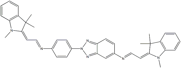 N-[2-[(1,3-ジヒドロ-1,3,3-トリメチル-2H-インドール)-2-イリデン]エチリデン]-2-[4-[[2-[(1,3-ジヒドロ-1,3,3-トリメチル-2H-インドール)-2-イリデン]エチリデン]アミノ]フェニル]-2H-ベンゾトリアゾール-5-アミン 化学構造式