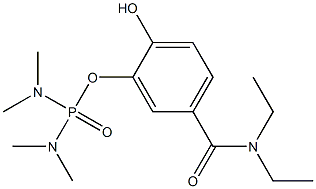 Di(dimethylamino)phosphinic acid (2-hydroxy-5-(diethylaminocarbonyl)phenyl) ester Struktur