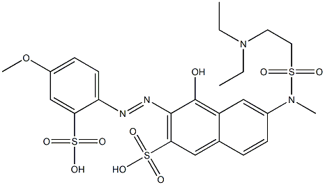 6-[[[2-(Diethylamino)ethyl]sulfonyl]methylamino]-4-hydroxy-3-[(4-methoxy-2-sulfophenyl)azo]-2-naphthalenesulfonic acid Struktur