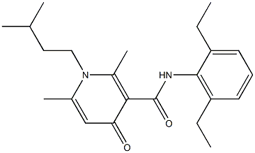 N-(2,6-ジエチルフェニル)-1-イソペンチル-2,6-ジメチル-4-オキソ-3-ピリジンカルボアミド 化学構造式