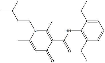 N-(2,6-Diethylphenyl)-1-isopentyl-2,6-dimethyl-4-oxo-3-pyridinecarboxamide 结构式