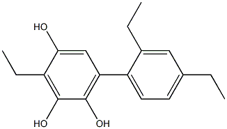 3-Ethyl-6-(2,4-diethylphenyl)benzene-1,2,4-triol Structure