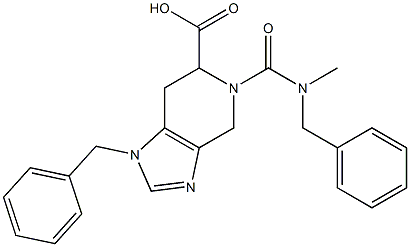 1-ベンジル-4,5,6,7-テトラヒドロ-5-(N-ベンジルメチルカルバモイル)-1H-イミダゾ[4,5-c]ピリジン-6-カルボン酸 化学構造式