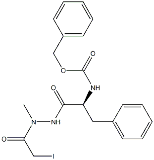 1-[N-(Benzyloxycarbonyl)-L-phenylalanyl]-2-(iodoacetyl)-2-methylhydrazine Struktur