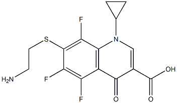 7-(2-Aminoethyl)thio-1-cyclopropyl-5,6,8-trifluoro-1,4-dihydro-4-oxoquinoline-3-carboxylic acid,,结构式