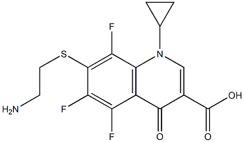 7-(2-Aminoethyl)thio-1-cyclopropyl-5,6,8-trifluoro-1,4-dihydro-4-oxoquinoline-3-carboxylic acid 结构式