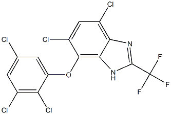 4,6-Dichloro-7-(2,3,5-trichlorophenoxy)-2-trifluoromethyl-1H-benzimidazole Struktur